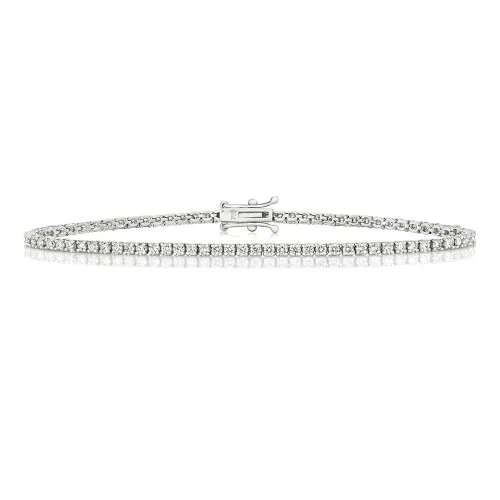 18 carat white gold diamond tennis bracelet  (2.25ct)